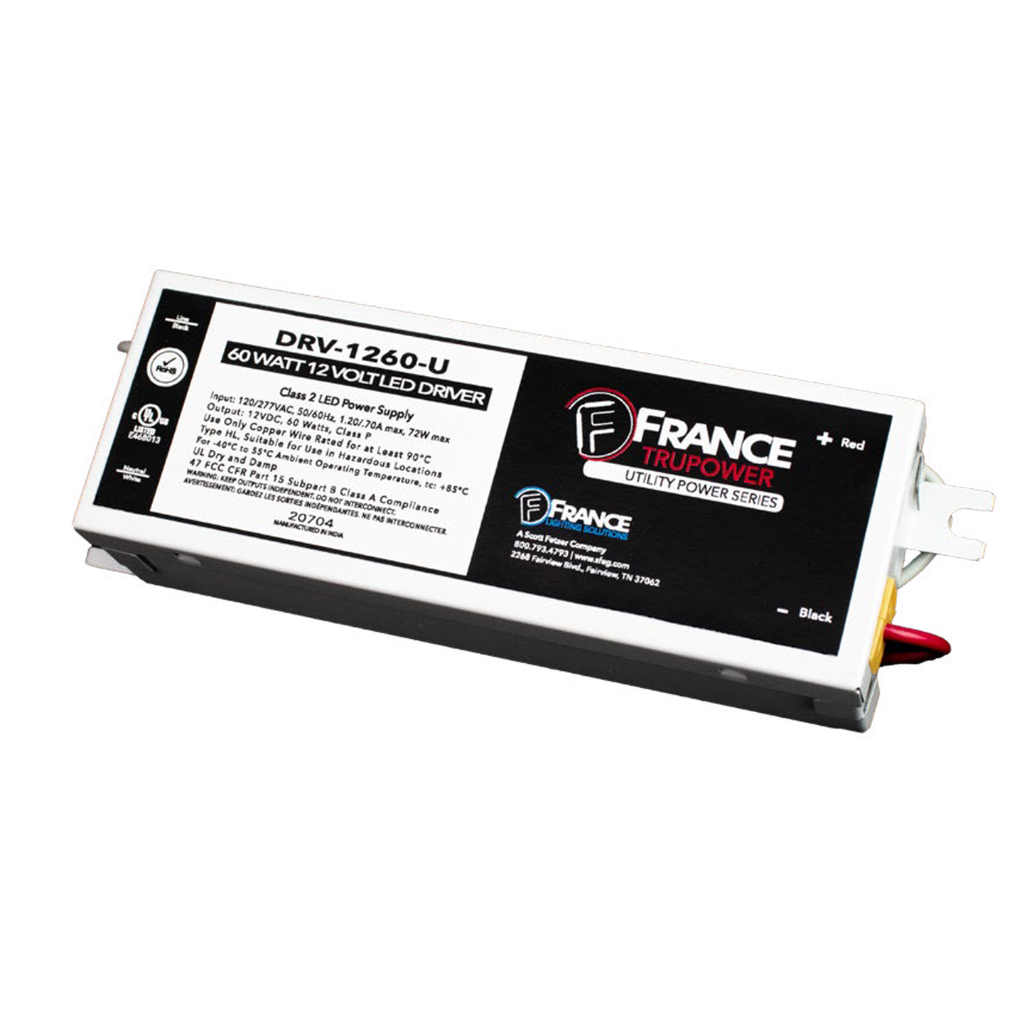 France DRV-1260-U (12V/60W)-85% load LED Power Supply