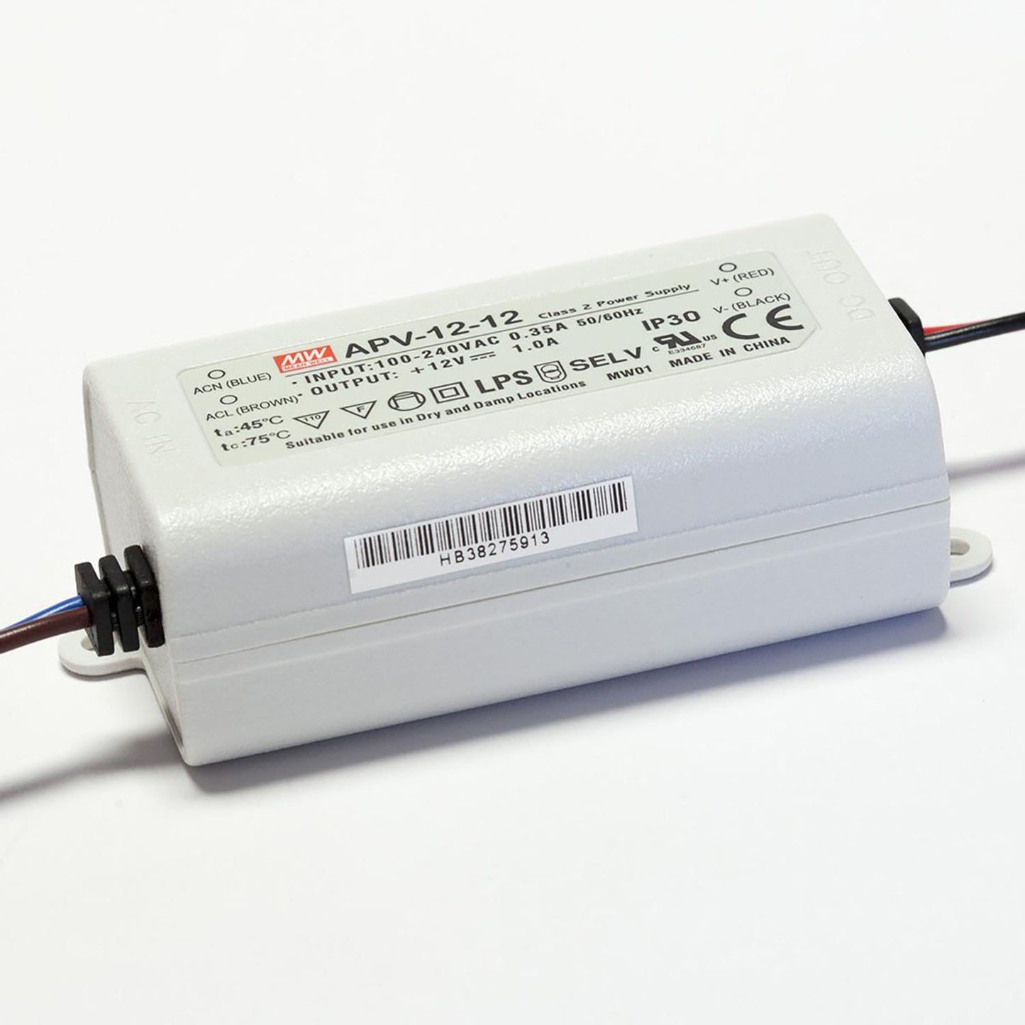 MEANWELL 12 Watt (APV-12-12) SMPS 2yr warranty Class 2 UL IP42