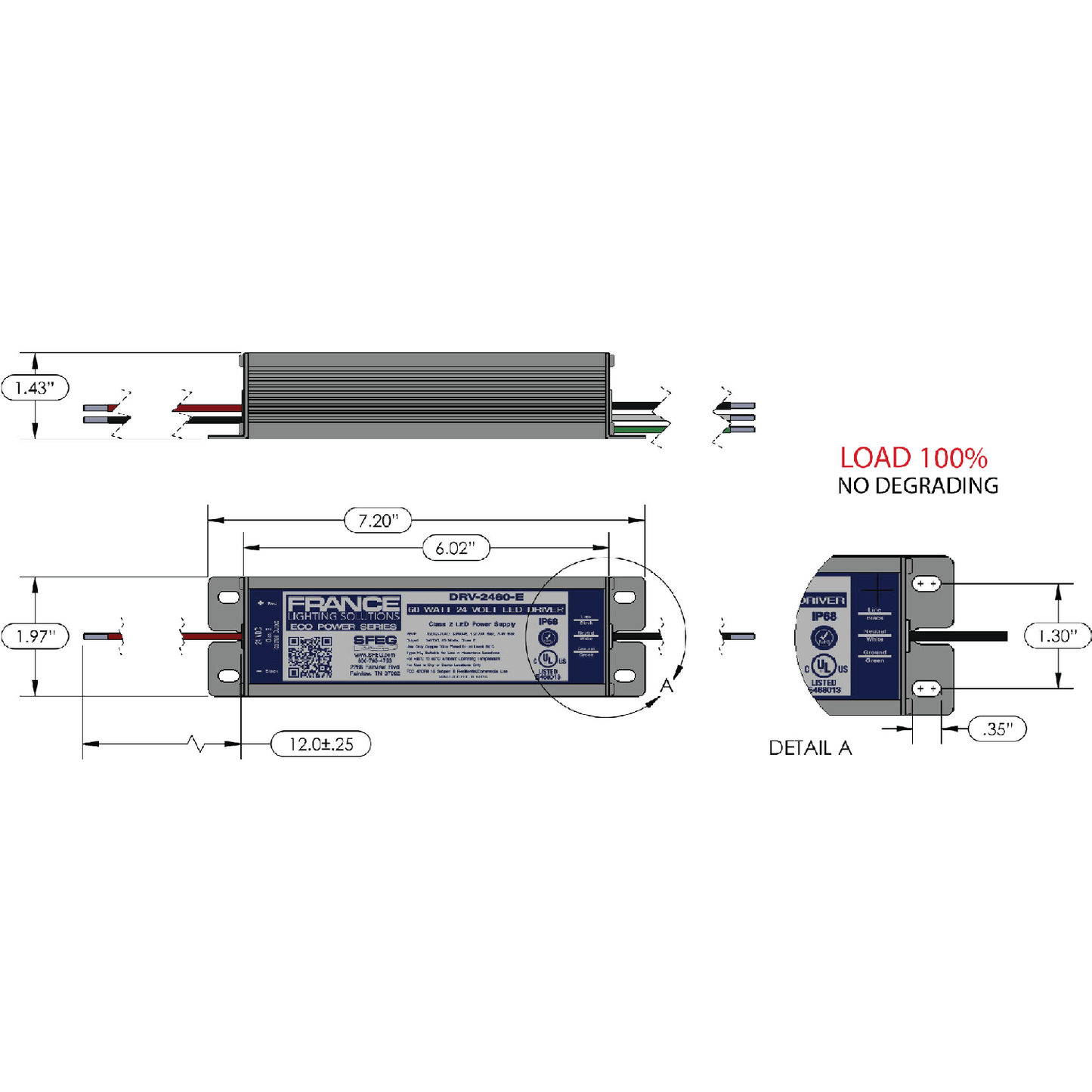 France TruPower 60W 24v ECO Series 20/C LED Power Supply