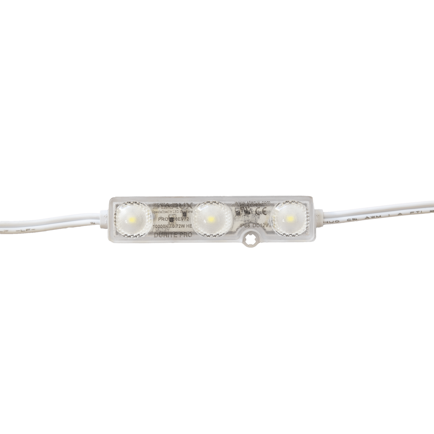 STARUX, Pro3 HE, WHITE 10000k, .72w/mod 160deg IP68 2mod/FT, 3LED/mod (UL), 120/bag, 1200/case