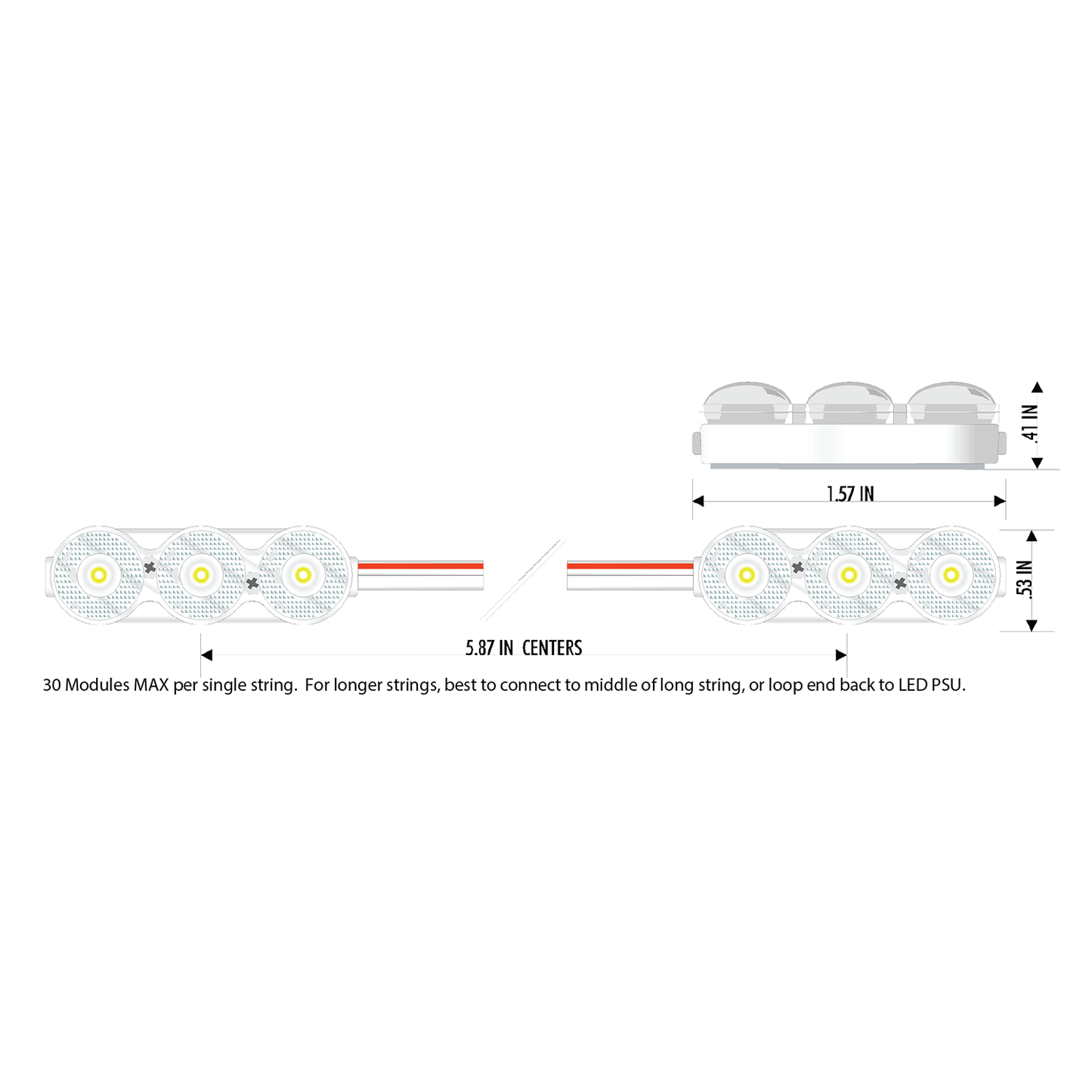 BrightON Lightning Mini GREEN 3 Diode 12V .72W CC IP68,175* 80/Bag (36.66')