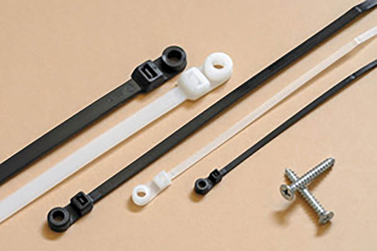 8" Screw Mount White Cable Tie (Bag of 100)