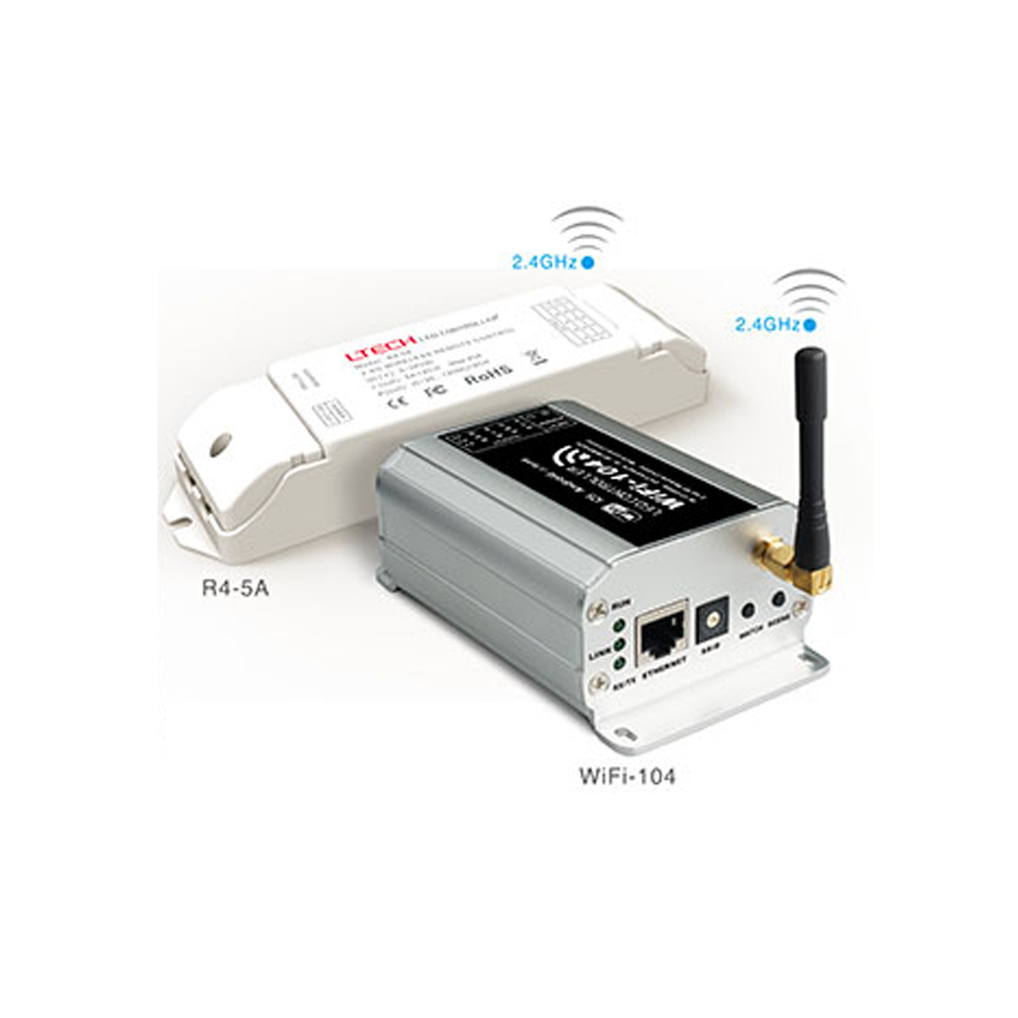 WiFi-104 + M12 LED WIFI 4 Channel RGBW 12 Zone Controller with M12 Remote