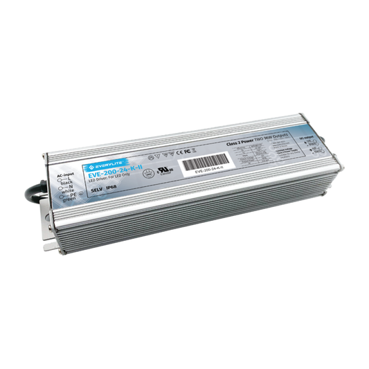 EVE Series Power Supply, 200W, 24V, 90~305VAC, 4A output, two outputs, IP68,  Class 2