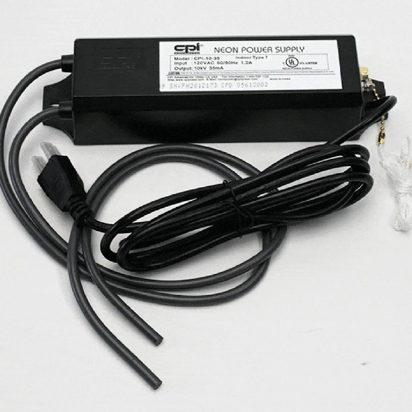 CPI 10KV, 35ma Neon Power Supply w/ Pull Chain (UL)