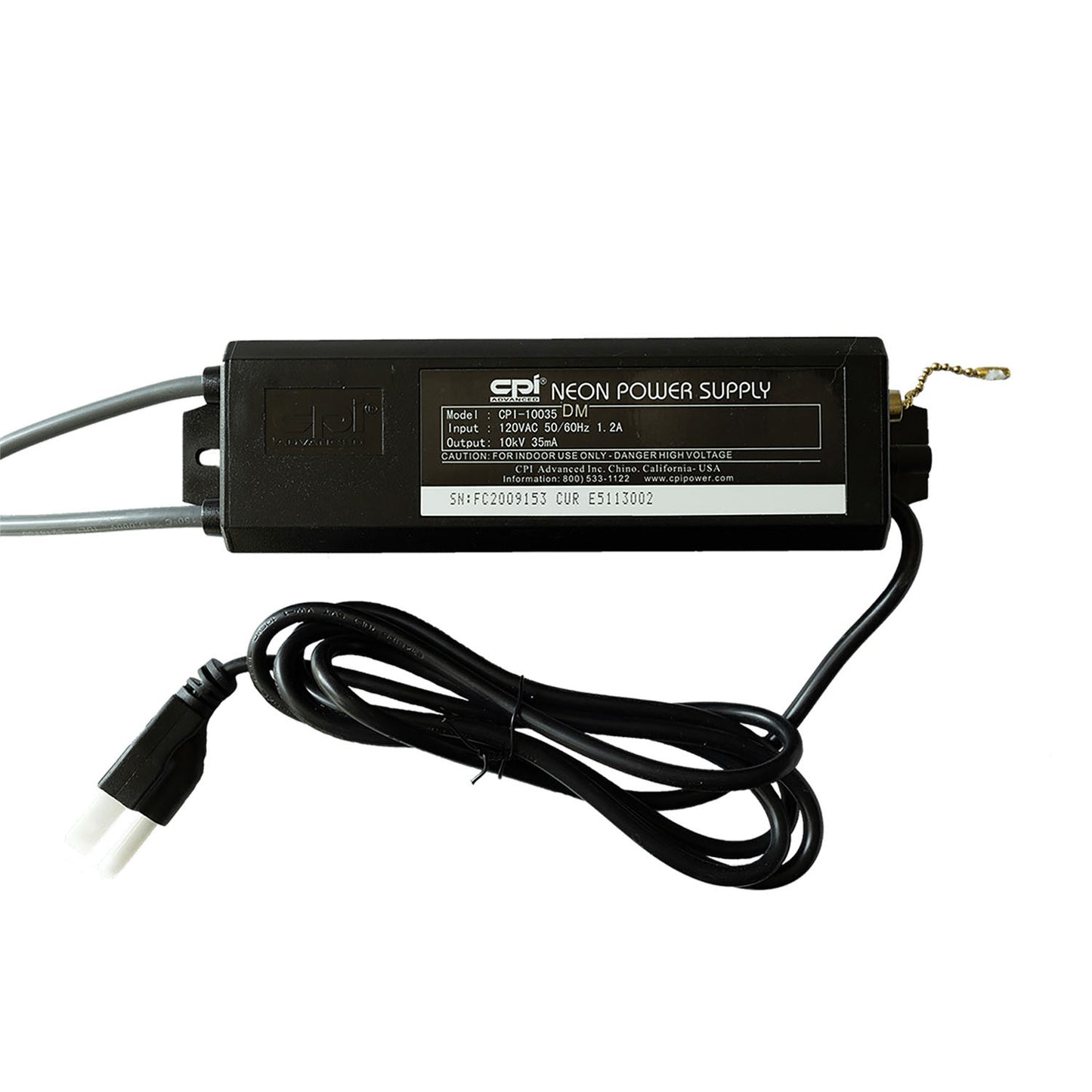 CPI  10KV 120V 35ma DIMMING Neon Power Supply (NON-UL) Pull Chain