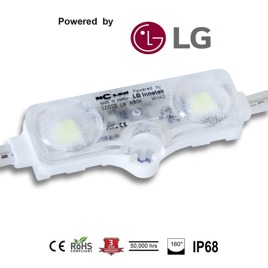 NC LED (Korea) White 8000K .72w   Powered by LG 2835SMD 3 Led/Mod, 2 Mod/Ft,    3yr-Warranty IP68