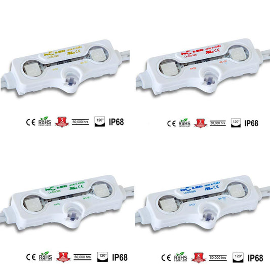 NC LED (KOREA) GREEN (TC),5050SMD .48w, 3 Mod/Ft,  ECO 2 Led/Mod 3yr-Warranty IP68 LENS