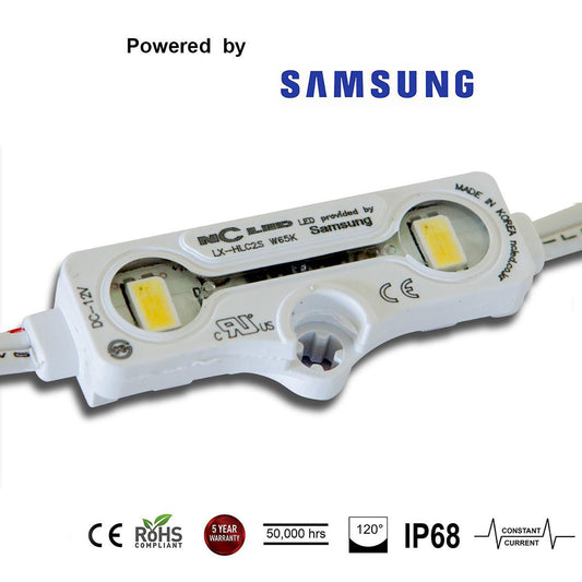 NC LED (Korea) White 6500K, .72W, 3 Mod/Ft, 2 Led/mod Powered by SAMSUNG LED 5630SMD, 5YR WARRANTY IP68 (CC)