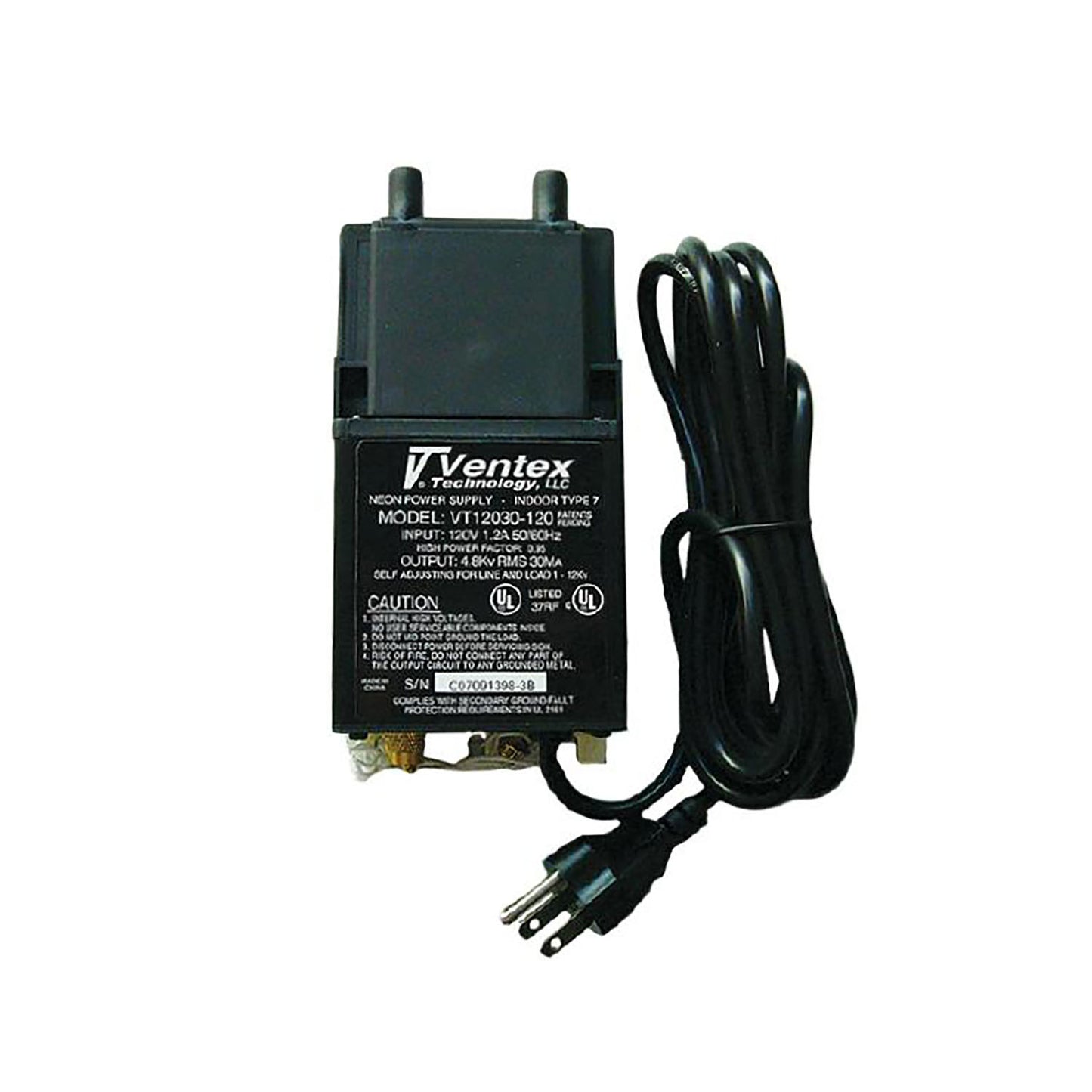 VENTEX 12030-CL 12kV 30ma 120vac OUTDOOR (UL) Electronic Neon Power supply