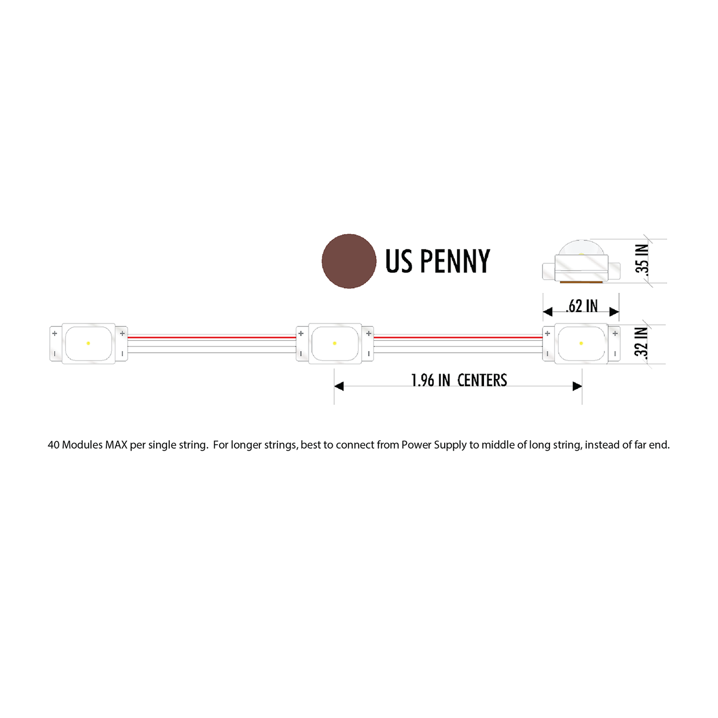 Brighton Dario MICRO 6500k .36w/mod 100mod/bag 12v