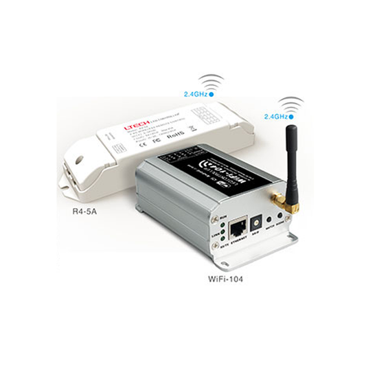 WiFi-104 + M12 LED WIFI 4 Channel RGBW 12 Zone Controller with M12 Remote