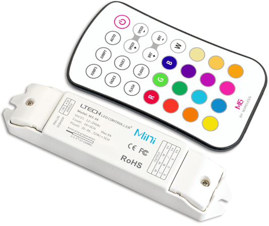 LTECH M6 button RGB Controller  CV RF-remote control 12-24VDC High Capacity 240w/480w(12V/24V)